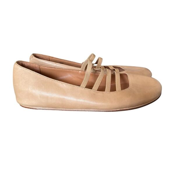 L’Amour Des Pieds Caiden Tan Leather Hidden Wedge Round Toe  Ballet Flats 9.5 - Picture 1 of 12